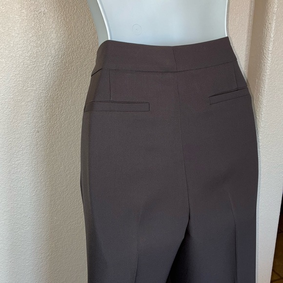 ANNE KLEIN taupe trousers, flat front, high waist, wide leg, side pockets. 6 - Picture 7 of 17